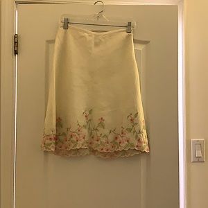 Floral linen skirt
